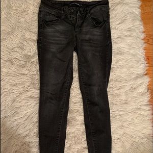 Black straight leg jeans